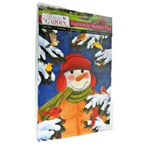 Erin's Garden Snowman and Birds Decorative Garden Flag 12.5 x 18 New